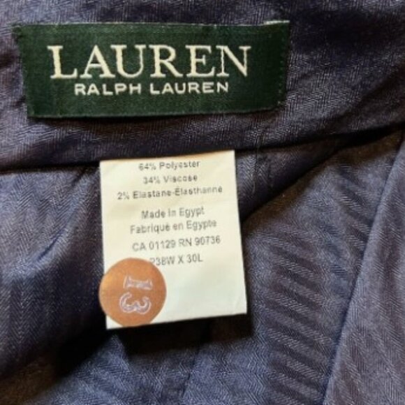 NEW Lauren Ralph Lauren UltraFlex Total Comfort Dress Pants Men’s 38 x 30 Blue - Picture 7 of 9